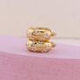 Daisy Flower 18ct Gold Plated Huggie Hoop Earrings, thumbnail 1 of 4