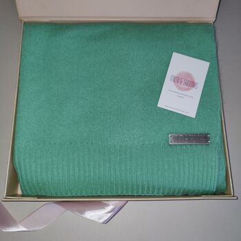 Jade Green 100% Cashmere Wrap Gift Boxed, 2 of 8