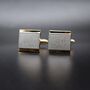 Square Textured Gold Cufflinks Gift For Men 316 L Stainless Steel, thumbnail 4 of 6