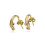 Gold Sculptural Huggie Earrings, thumbnail 4 of 5
