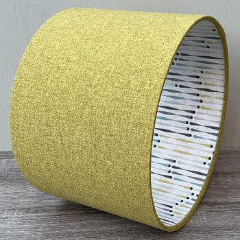 Ethan Yellow Geometric Pattern Double Sided Lampshades, 4 of 8