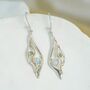 Elegant Moonstone And Peridot Silver Earrings, thumbnail 3 of 5
