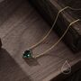 Emerald Green Cz Heart Pendant Necklace, thumbnail 3 of 12