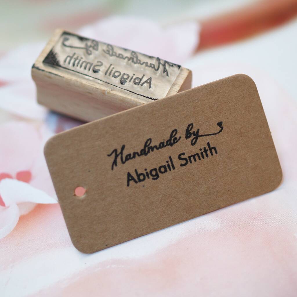 Handmade By Heart Personalised Rubber Stamp By Pretty Rubber Stamps