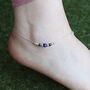 Pure Silver Beaded Evil Eye Nazar Payal Anklet, thumbnail 2 of 5