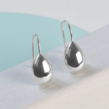 Teardrop Sterling Silver Earrings, 2 of 7