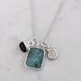 The Trio' Emerald Sterling Silver Necklace, thumbnail 3 of 8