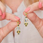 Blue Topaz And Emerald Georgian Stud Earrings, thumbnail 6 of 8