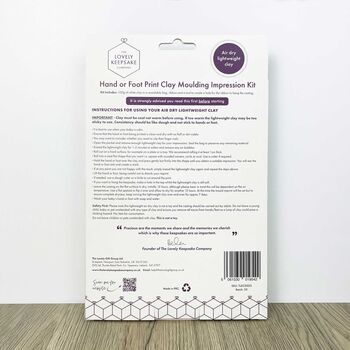 Baby Hand Or Foot Print Clay Moulding Kit, 9 of 10