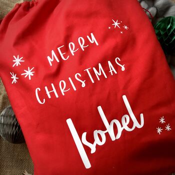 Personalised Red Children's Christmas Sack, 2 of 2