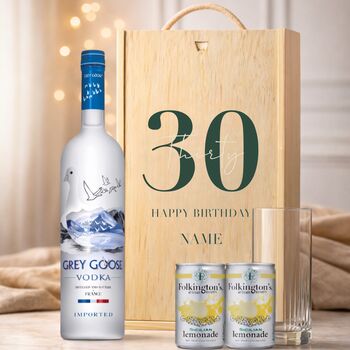 Personalised 30th Birthday Vodka Gift Set With Custom Lid, 5 of 11
