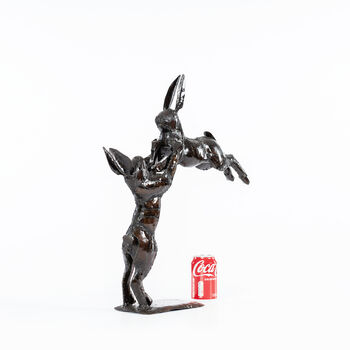 Boxing Hares Metal Sculpture, 3 of 7