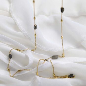 Sterling Silver Gold Plated Labradorite Necklace, 3 of 6