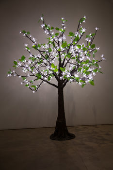 Small Illuminated LED Mid White Tree With Leaves, 2 of 3