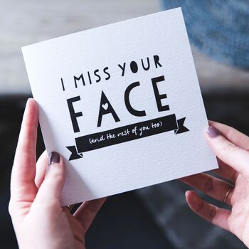 'I Miss Your Face' Friendship And Anniversary Card, 2 of 8
