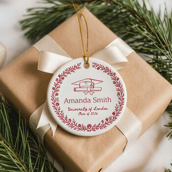 Personalised Red Graduation Ornament 2026, 5 of 6