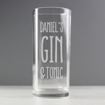 Personalised Gin And Tonic Hi Ball Glass, 3 of 7