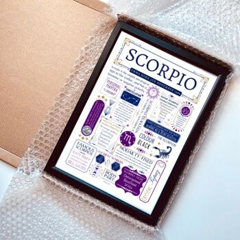 Personalised Scorpio Horoscope Star Sign Print, 5 of 9