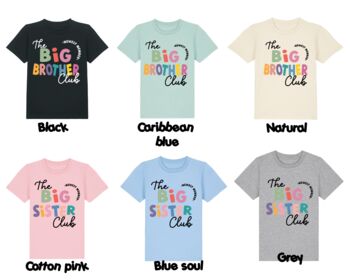 Big Brother/ Sister Club Organic Kids T Shirt, 3 of 4