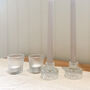 Ribbed Glass Candlestick Holders Set Of Two, thumbnail 4 of 7
