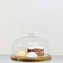 Glass Cake Dome With Wood Cake Stand Country Home, thumbnail 1 of 7
