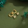 Cz Starburst Huggie Hoop Earrings, thumbnail 4 of 12