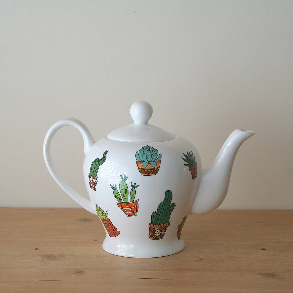 Personalised Cactus Teapot By Sparkle Ceramics