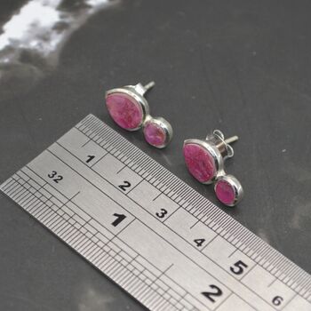 Raw Ruby Stud Earrings: July Birthstone, 2 of 6
