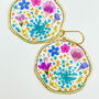 Large Statement Earrings With Forget Me Not And Pink Flowers, thumbnail 1 of 12
