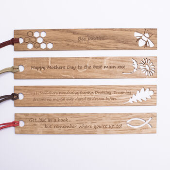 Personalised Gift Oak Bookmark Inspired By Nature, 6 of 11