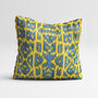 Ikat Handwoven Cushion Cover Yellow And Blue Colours, thumbnail 4 of 7