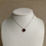 Maroon Double Sided Clover Silver Necklace, thumbnail 4 of 6