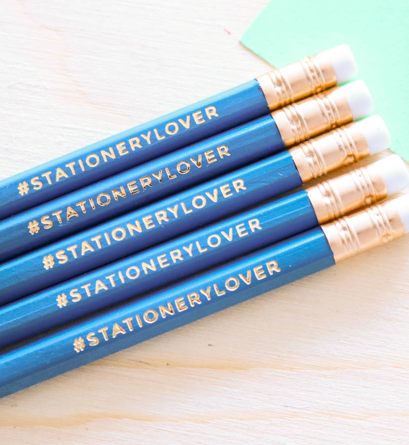 Stationery Lover Hashtag Pencil Set By Paper Craze