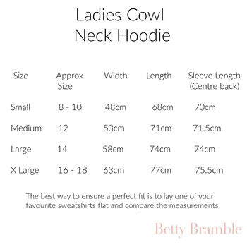 Ladies Bumble Bee Cowl Neck Hoodie Luxe Sweatshirt, 3 of 3