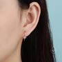Sterling Silver Opal Starburst Drop Hook Earrings, thumbnail 2 of 10