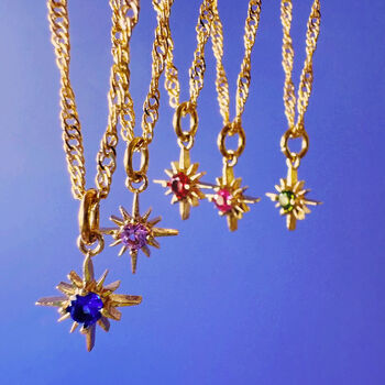 Petite Birthstone Star Necklace, 3 of 9