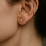 Sterling Silver Micro Circle Stud Earrings, thumbnail 2 of 4