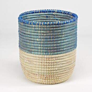 Two Tone Silver Handwoven Basket, 2 of 4