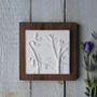 Sweet Peas, Fern And Ladies Mantle Plaster Cast Plaque, thumbnail 4 of 5
