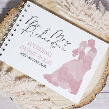 Bride And Groom Silhouette Wedding Guest Book, 2 of 5