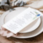 Wedding Menu Cards With Blue Florals, thumbnail 3 of 4