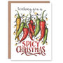 Chilli Peppers Spicy Xmas Wishes Fun Christmas Card, thumbnail 1 of 4