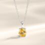 Citrine Solitaire Pendant Necklace In Sterling Silver And Gold, thumbnail 8 of 11