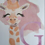 Personalised Giraffe Initial Nursery Print, thumbnail 2 of 3