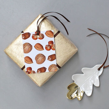 Christmas Gift Tags With Mixed Nuts Illustrations, 3 of 4