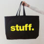 Black Oversized Tote Bag. Stuff Bag. Weekend Bag, thumbnail 2 of 4