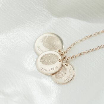 Personalised Multi Fingerprint And Name Disc Necklace, 2 of 7