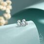 Sterling Silver Tiny Moonstone Internally Threaded Earrings, thumbnail 1 of 12