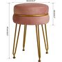 Velvet Round Footstool Ottoman Vanity Chair Stool Seat, thumbnail 9 of 9