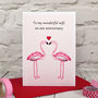 'Flamingo' Personalised Anniversary Card, thumbnail 1 of 3